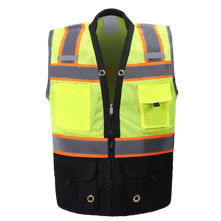 2W International Premium Surveyor Vest, Black, Large, Class 2 SV544BKC-2 L